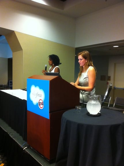 Becka Presenting in Moving From Clicks to Code
